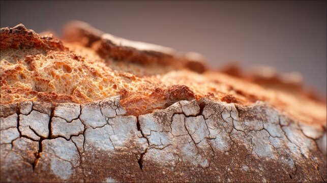 Close-up of baked bread crust