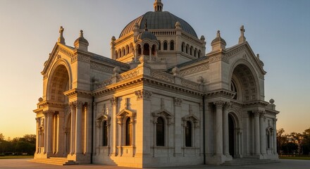 Fototapeta premium Classic Cathedral Architecture in Warm Golden Sunset Light