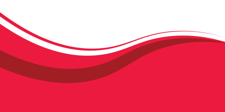 Curved red background. Curved Header and Footer Elements