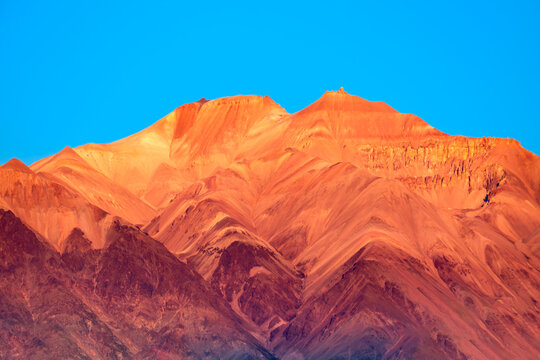 andes view in the Mendoza Province of the Andes near village of Tilcara at Quebrada de Humahuaca region in sunset, Argentina