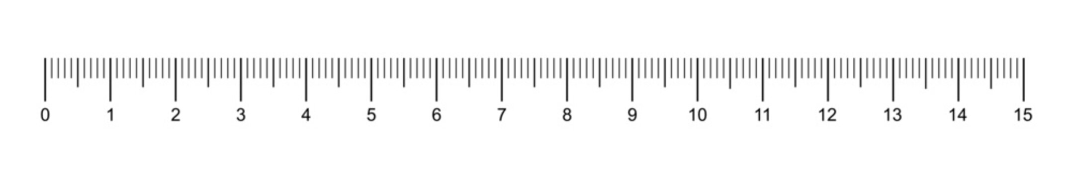 Ruler scale with markings and numbers in centimeters and millimeters units, measuring metric scale - vector