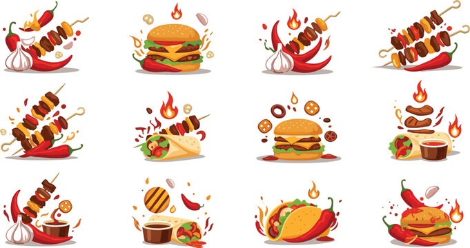 Vector set of inclusive classroom vignettes featuring diverse students and teachers in a modern learning environment.