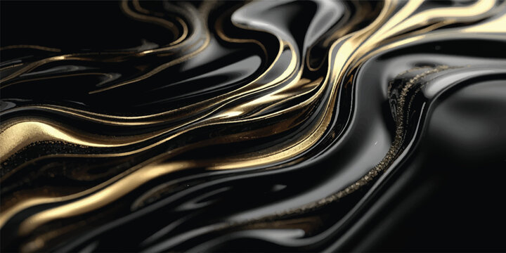 Abstract golden background design featuring a fluid liquid metal texture with wavy 3d silk flow and metallic gold swirl patterns for an elegant art wallpaper backdrop