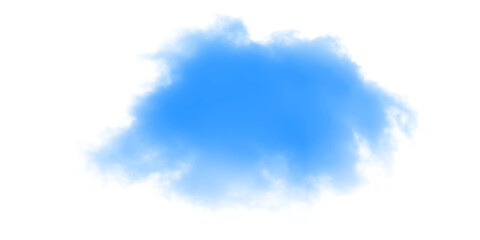 Naklejka premium Vibrant blue smoke cloud isolated on black background provides a creative texture overlay for artistic graphic designers