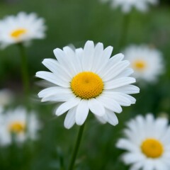Fototapeta premium Chamomile Flowers Macro Natural Light Calming Herbal Tea Concept