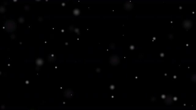 light spots of dust or floating white orb balls of magical pollen haze seeds floating and swirling in the air animated on a plain black background 4k special effect animation