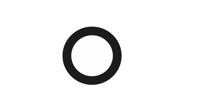 Minimalist black ring vector icon illustration. Simple hollow circle silhouette symbol for graphic design, web UI, and branding. Scalable flat geometric shape isolated on white background.