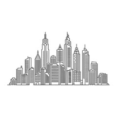 Fototapeta premium Modern city skyline silhouette illustration