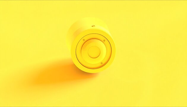 Minimalist Circular Container with Concentric Orange and Yellow Layers on Bright Background