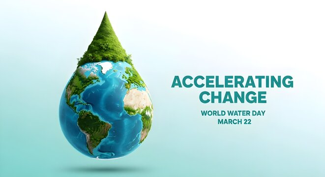 World water day poster highlighting the theme of accelerating change