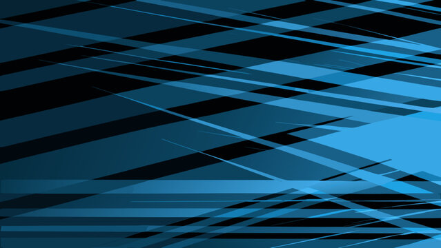 Abstract geometric background with intersecting blue and black lines
