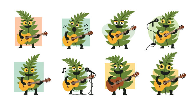 Cute corn characters with various expressions