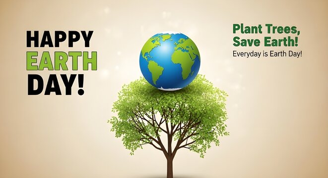 Celebrating earth day with a message to plant trees and save the planet