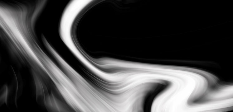 Abstract Monochrome Fluid Wave Pattern Featuring Smooth Gradients and Ethereal Light Streaks on a Deep Black Background Design Element