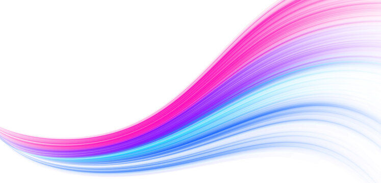 Abstract Digital Background Featuring Flowing Pink and Blue Light Streaks Creating Dynamic Motion Effects on a White Surface