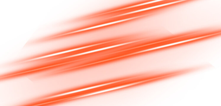 Abstract Background Featuring Dynamic Red Diagonal Glowing Light Streaks Creating a Sense of Speed and Motion on White