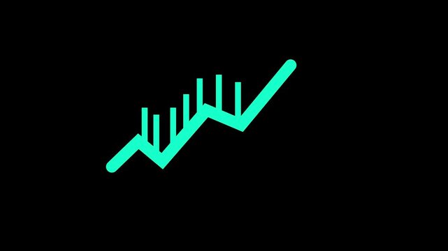 Modern business graph animation combined with a clock concept to represent time-based growth, productivity, and financial success. Perfect for corporate videos,
