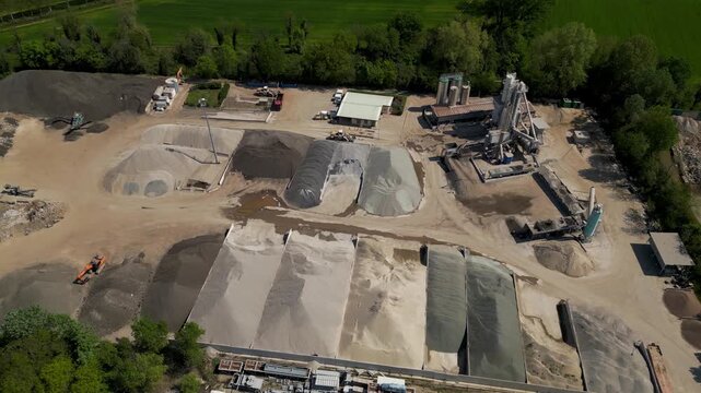 Open Pit Quarry Europe Drone View Sand Gravel Extraction Site