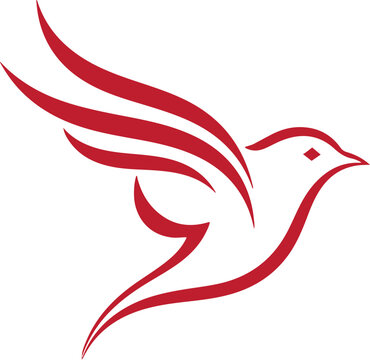 Red Dove Logo Peace Bird Symbol Vector Illustration