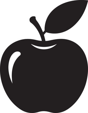 Apple Silhouette Fresh Fruit Food Icon Illustration
