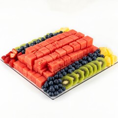 Naklejka premium A colorful arrangement of fresh fruit on a platter
