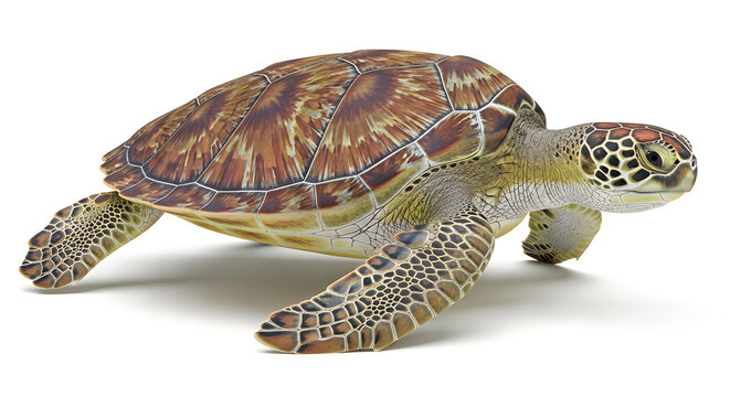 A colorful turtle on a white background