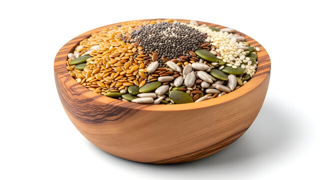 A bowl of assorted nuts and seeds