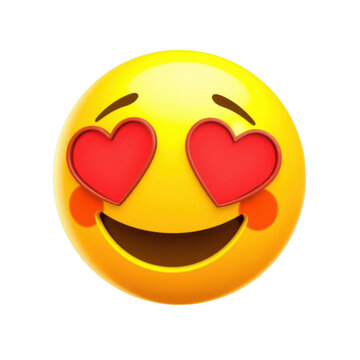 A heart eyes emoji with a smiling face on a black background