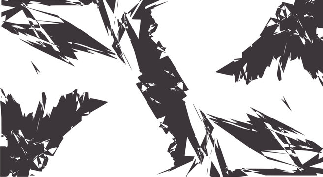 Jagged dark grey abstract shapes white sharp geometric