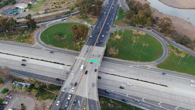 Aerial View of I-5 and Highway 78 Interchange in Oceanside California