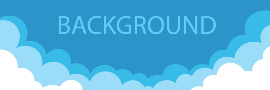 Blue sky cloud background vector with layered paper cut style clouds and soft gradient design for modern abstract backdrop