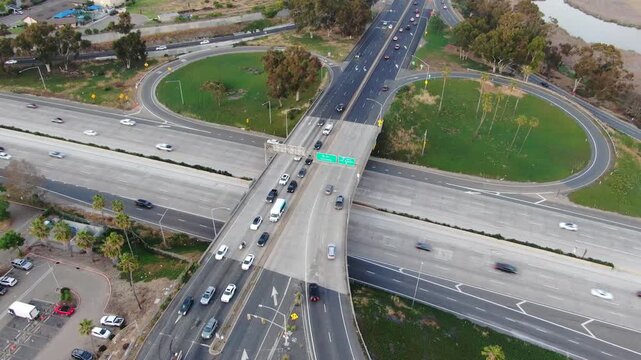 Aerial View of I-5 and Highway 78 Interchange in Oceanside California