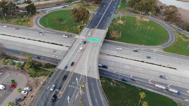 Aerial View of I-5 and Highway 78 Interchange in Oceanside California