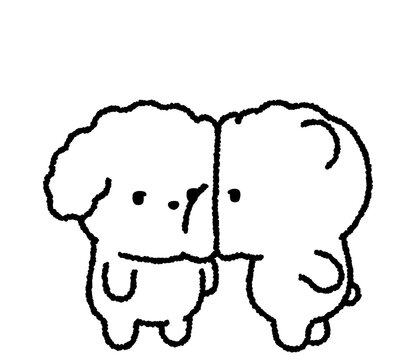 뽀뽀하는 붙어있는 강아지