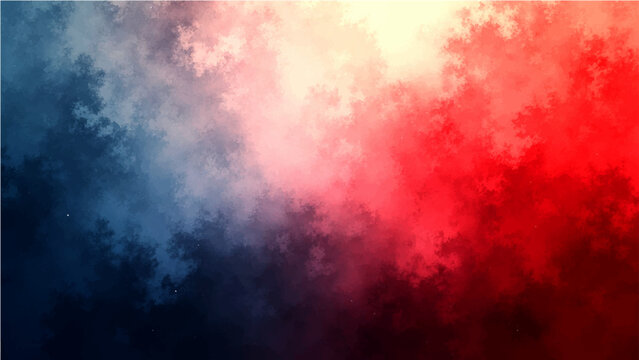 Vector An artistic, abstract representation of the French tricolor flag, using a gradient blend of blue, white, and red hues with a fractal effect, symbolizing the spirit of the French nation.