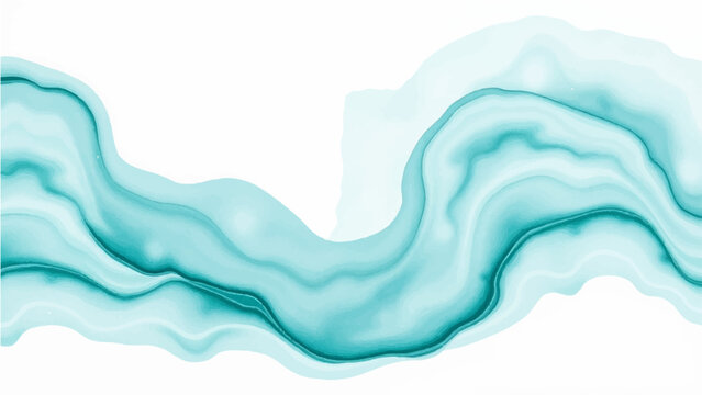 Vector Abstract watercolor artwork, evoking the fluidity and organic forms of nature, with a serene and refreshing color palette. 