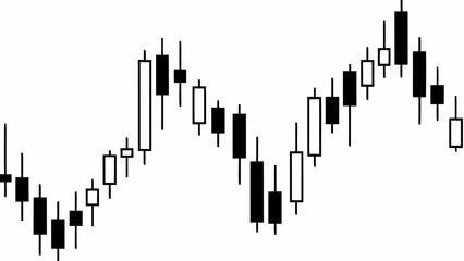 Fototapeta premium Candlestick chart displaying financial market data with fluctuating prices
