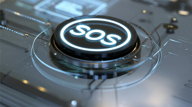 SOS Emergency Alert Button: Modern Digital Interface for Safety and Assistance