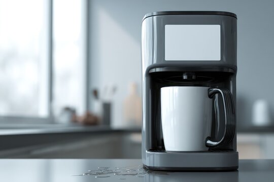 Puddle of water from leaking coffee machine