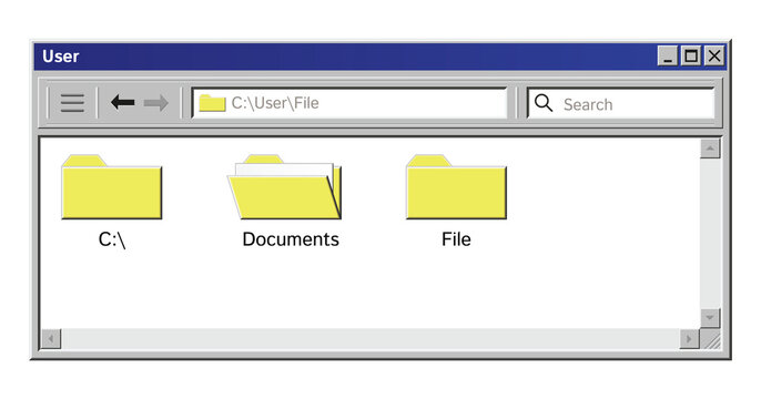 PNG Retro 90s Style File Explorer Window Vector User Interface