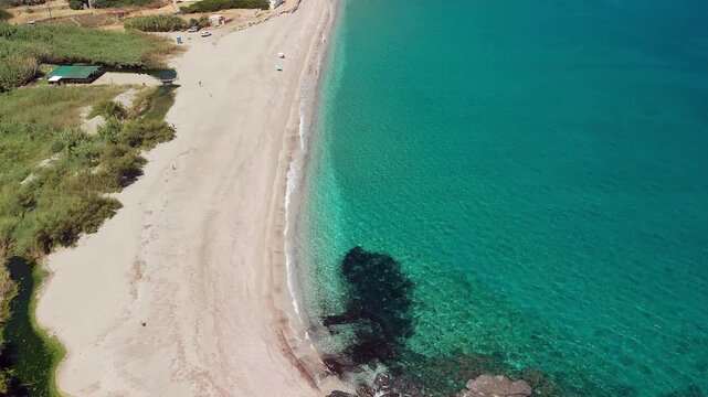 The beach Kampos in Ikaria island, Greece