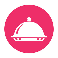 Fototapeta premium White serving dish on pink background