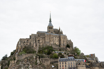 Obraz premium Mont-Saint-Michel, Normandie, France, Mont-Saint-Michel at low tide