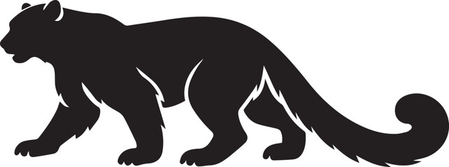 snow leopard mountain silhouette in moonlight vector illustration © Rijvi