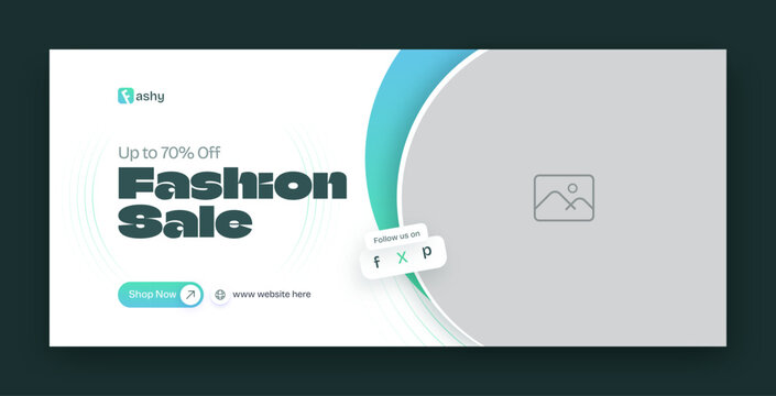 Fashion sale social media facebook cover and web banner design template