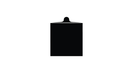 Fototapeta premium A minimalist depiction of a black rectangular container with a rounded top isolated on white