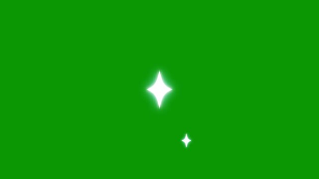 stars blinking sparkle animation on green background,glowing stars sparkle motionglowing shine trails,twinkling Star animation,4k video white cartoon blinking stars,pulsing twinkling starr night sky