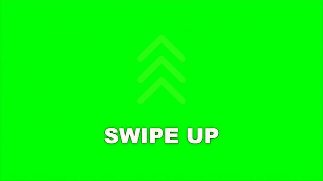 Animated yellow swipe up arrows and text for social media marketing stories and video content
