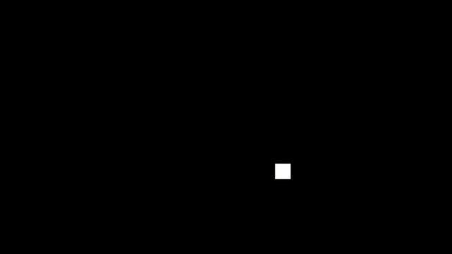 Minimal white square, moving geometric shape
