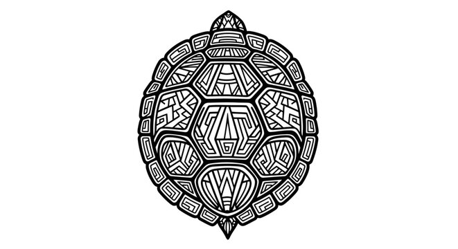 Intricate vector illustration of a detailed turtle shell design on white